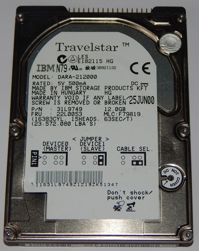 Ibm travelstar dara 212000 - ibm,