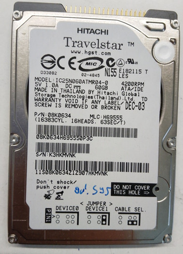 Hitachi travelstar 60gb - hitachi,