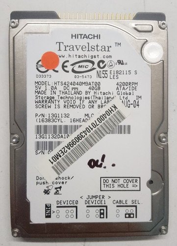 Hitachi travelstar 40gb - hitachi,