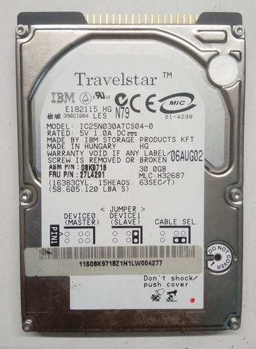 Ibm travelstar 30gb - ibm,