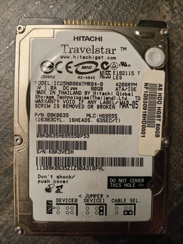 Hard disk vintage hitachi - 2.5",